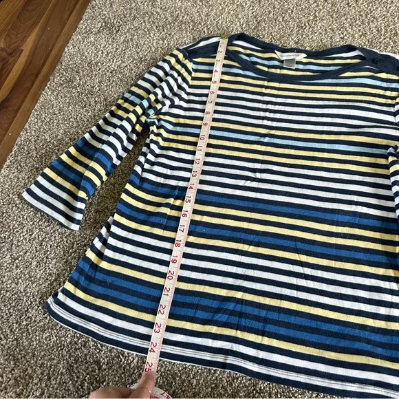 [Christopher & Banks] Yellow and Navy Striped Top - Picture 5 of 7